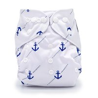 Blue Anchors Pocket Cloth Diaper - "Ancora" Print with Insert