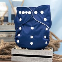 Blue Pocket Cloth Diaper - "Adrift" Solid Blue Color with Insert
