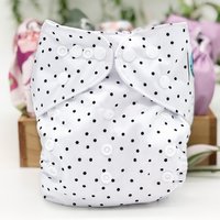Polka Dot Pocket Cloth Diaper - "Tiger Lily" Print with Insert