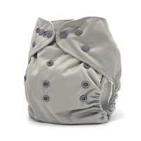 Grey Pocket Cloth Diaper - Solid gray color "Stormy" with Insert