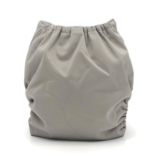 Grey Pocket Cloth Diaper - Solid gray color "Stormy" with Insert