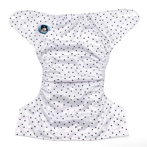 Polka Dot Pocket Cloth Diaper - "Tiger Lily" Print with Insert