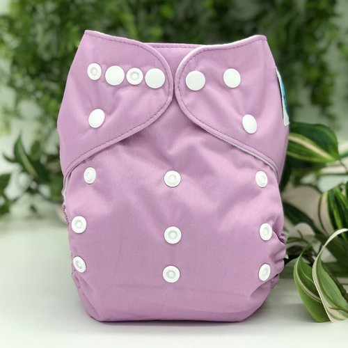 Pale Purple Pocket Cloth Diaper in "Lavender" Print with Diaper Insert