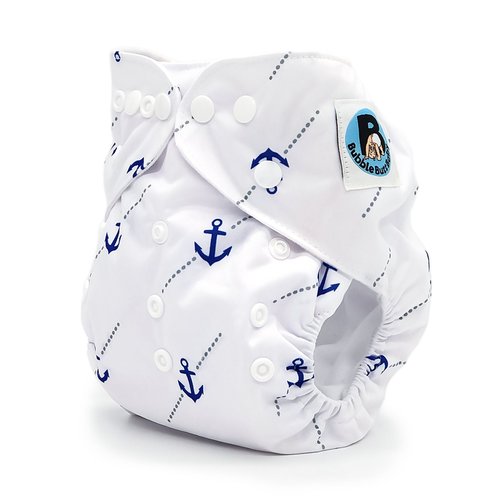Blue Anchors Pocket Cloth Diaper - "Ancora" Print with Insert
