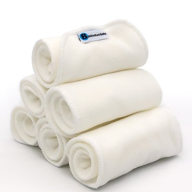 six cloth diaper inserts made 6 layers of absorbent polyester fabric