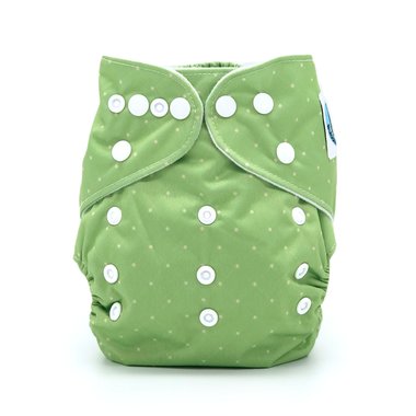 Front image of a green pocket cloth diaper in the quilted pattern named Fairway. Part of the Regent Street Collection by Bubble Butt Baby.