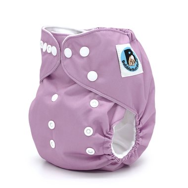 Side image of a purple pocket cloth diaper in the color named Lavender. Part of the Jolie Fleur Collection by Bubble Butt Baby.